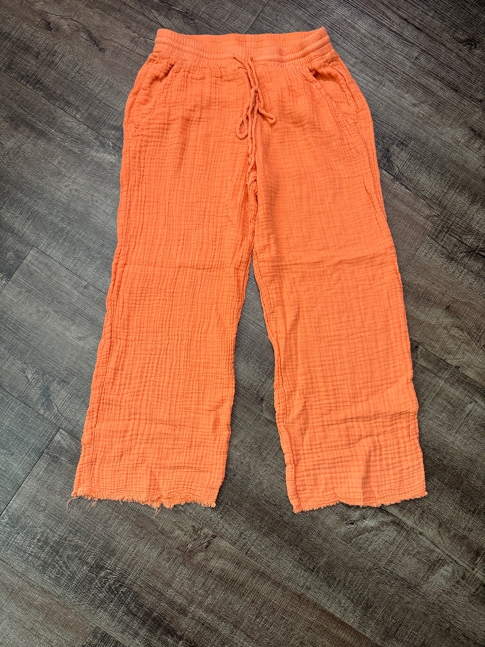 Michael Stars Vibrant Coral Gauze Drawstring Pants